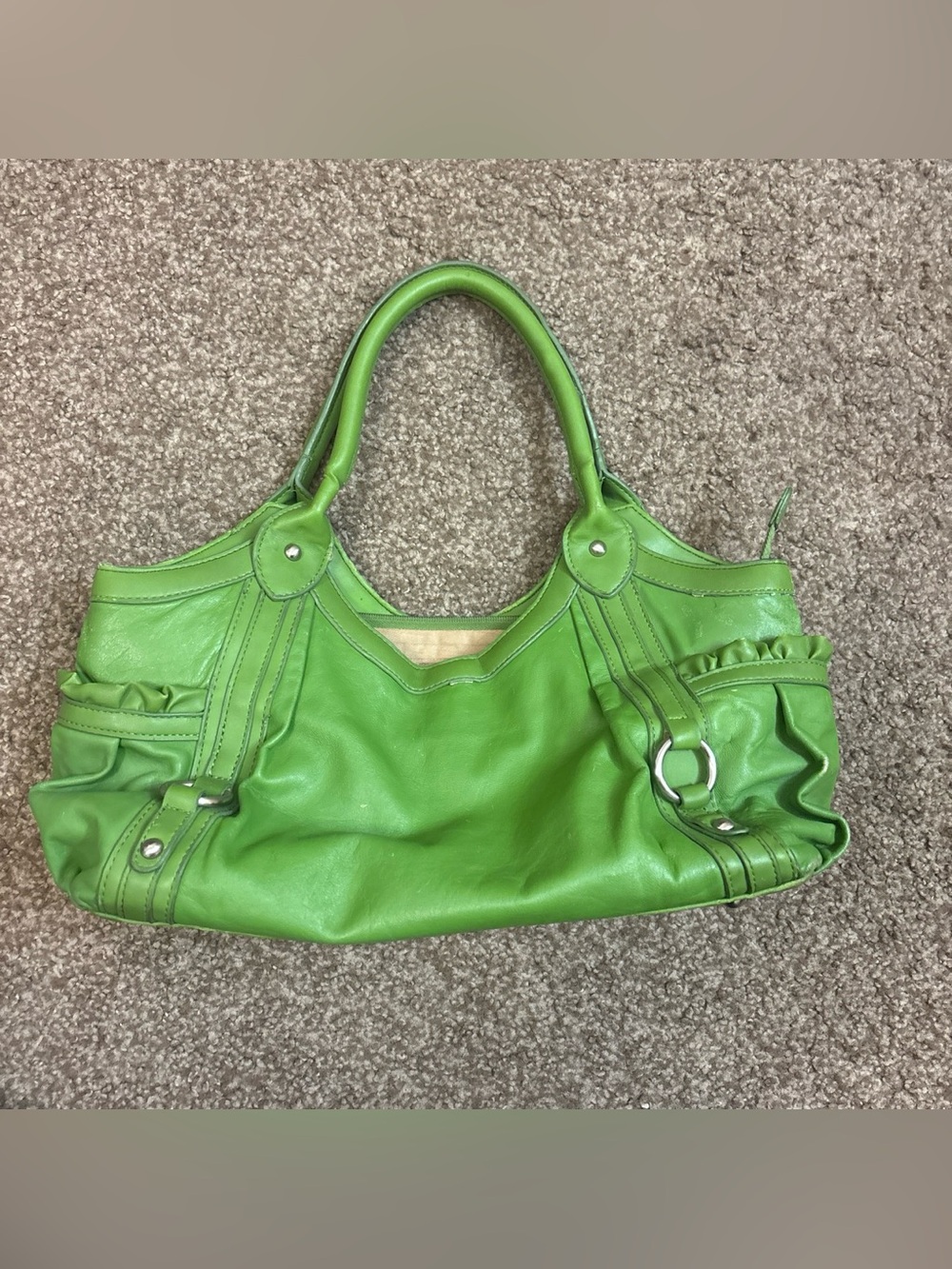 Coldwater Creek Bright Green Leather Shoulder Bag